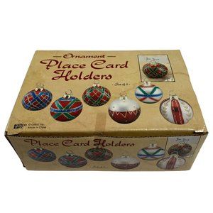 New Giftco Place Name Card Holders set of 6 ornaments Multicolor Gold Sparkle